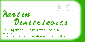 martin dimitrievits business card